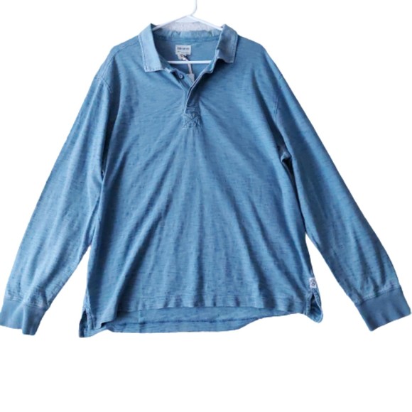 Todd Snyder Shirt Mens Medium Indigo Bleach Wash LS Rugby Shirt Sz XXL NWT - Picture 1 of 15
